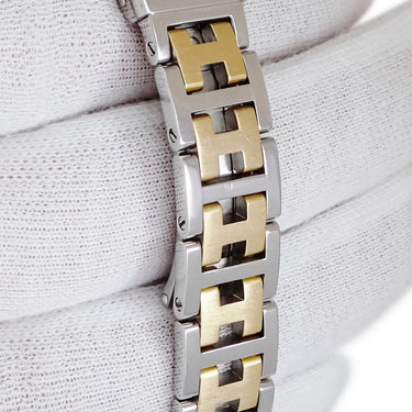 腕時計 エルメス HERMES クリッパー CL4.220 クオーツ レディース ホワイト デイト アラビア Hマークブレス