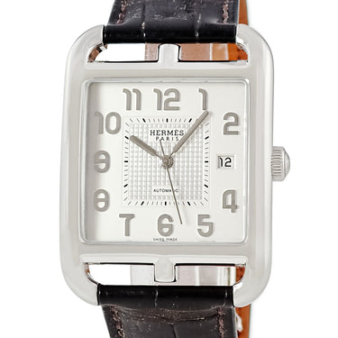 腕時計 エルメス HERMES ケープコッド CD6.710 自動巻き メンズ デイト シルバー スクエア 角型 アラビア