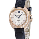 腕時計 カルティエ Cartier クレ ドゥ カルティエ 31mm WJCL0038 自動巻き レディース K18PG無垢 純正ダイヤ ローマン デイト 青針