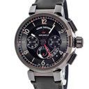 腕時計 ルイヴィトン Louis Vuitton タンブール エボリューション GMT クロノグラフ Q10580 自動巻き メンズ ブラック 黒 PVD デイト