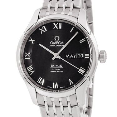 腕時計 オメガ OMEGA デ ヴィル アニュアルカレンダー 431.10.41.22.01.001 自動巻き メンズ 新品同様 ブラック 年次カレンダー