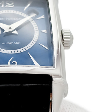 腕時計 ジラールペルゴ GIRARD PERREGAUX ヴィンテージ 1945 25932 自動巻き メンズ ブルー デイト スモールセコンド シースルーバック