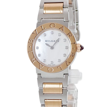 腕時計 ブルガリ BVLGARI ブルガリブルガリ BBLP26SG 101887 BBL26WSPG/12 クオーツ レディース 新品同様 K18PG×SS 純正ダイヤ シェル
