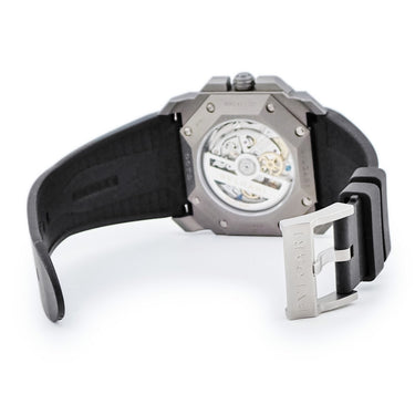 腕時計 ブルガリ BVLGARI オクト デイト ヴェロチッシモ クロノグラフ BGO41TCH 102859 自動巻き メンズ 新品同様 グレー 八角形