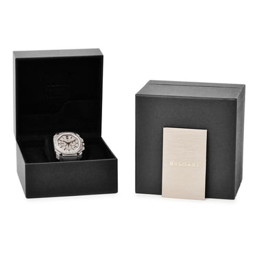 腕時計 ブルガリ BVLGARI オクト デイト ヴェロチッシモ クロノグラフ BGO41TCH 102859 自動巻き メンズ 新品同様 グレー 八角形