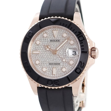 腕時計 ロレックス ROLEX ヨットマスター 37 268655 ランダム番 自動巻き メンズ レディース ランダム番 K18RG無垢 純正ダイヤ パヴェ