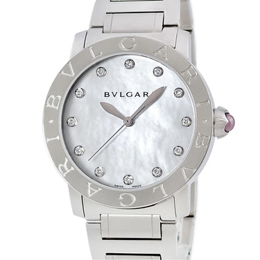 腕時計 ブルガリ BVLGARI ブルガリブルガリ BBL37WSS/12 BBL37S 自動巻き メンズ レディース 新品同様 純正ダイヤ ホワイト シェル
