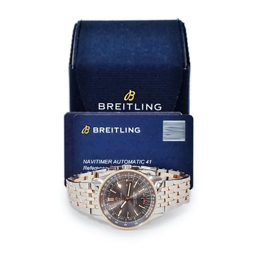 腕時計 ブライトリング BREITLING ナビタイマー オートマチック 41 U17326121M1U1 U17326 自動巻き メンズ K18RG×SS コンビ グレー