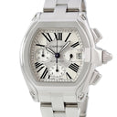 腕時計 カルティエ Cartier ロードスター クロノグラフ W62019X6 自動巻き メンズ シルバー トノウ ローマン デイト スモールセコンド