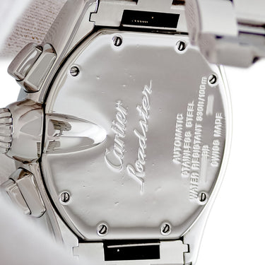 腕時計 カルティエ Cartier ロードスター クロノグラフ W62019X6 自動巻き メンズ シルバー トノウ ローマン デイト スモールセコンド