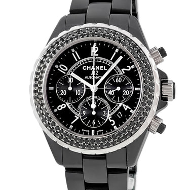 腕時計 シャネル CHANEL J12 オートマティック クロノグラフ H1419 自動巻き メンズ 純正ブラックダイヤ デイト スモールセコンド
