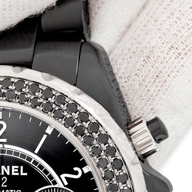 腕時計 シャネル CHANEL J12 オートマティック クロノグラフ H1419 自動巻き メンズ 純正ブラックダイヤ デイト スモールセコンド