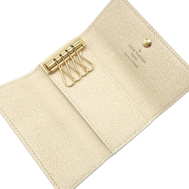 ルイヴィトン LOUIS VUITTON ミュルティクレ 4 N60020 ダミエアズール ダミエアズールキャンバス キーケース ゴールド金具 白
