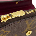 ルイヴィトン LOUIS VUITTON ポルトフォイユ ゾエ M62932 フューシャ モノグラムキャンバス レザー 三つ折り財布 ゴールド金具 茶 ピンク 小銭入れ コンパクト