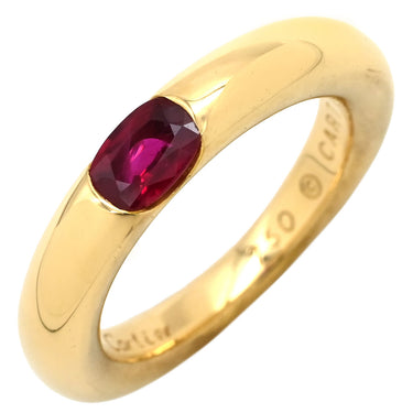カルティエ Cartier エリプス ルビー レッド×イエローゴールド K18YG ルビー #52 リング 指輪 赤 Au750 18K 18金 1石 1粒 ヴィンテージ 11.5号