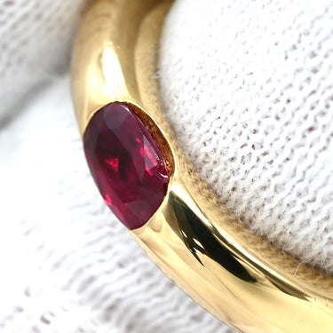 カルティエ Cartier エリプス ルビー レッド×イエローゴールド K18YG ルビー #52 リング 指輪 赤 Au750 18K 18金 1石 1粒 ヴィンテージ 11.5号