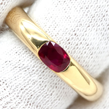 カルティエ Cartier エリプス ルビー レッド×イエローゴールド K18YG ルビー #52 リング 指輪 赤 Au750 18K 18金 1石 1粒 ヴィンテージ 11.5号