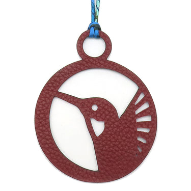 エルメス HERMES プティアッシュ ハチドリ ボルドー×ブルー トゴ ヴォーエプソン バッグチャーム 鳥 トリ バード petit H