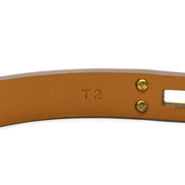 エルメス HERMES ミニ ケリードゥブルトゥール ナタ ヴォースイフト GP T2 ブレスレット ローズゴールド金具 ピンクゴールド金具 白 2重 2連 レザーブレス