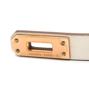 エルメス HERMES ミニ ケリードゥブルトゥール ナタ ヴォースイフト GP T2 ブレスレット ローズゴールド金具 ピンクゴールド金具 白 2重 2連 レザーブレス