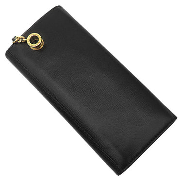 ブルガリ BVLGARI ビー ゼロワン 288229 ブラック ゴートレザー カーフ 長財布 ゴールド金具 黒 二つ折り チャーム付き