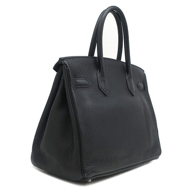 エルメス HERMES バーキン30 ブラック トリヨンクレマンス ハンドバッグ シルバー金具 黒