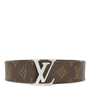 ルイヴィトン LOUIS VUITTON LV イニシャル 85/34 M9821 モノグラム モノグラムキャンバス レザー ベルト シルバー金具 黒 リバーシブル