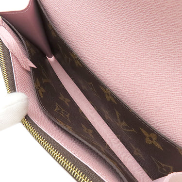 ルイヴィトン LOUIS VUITTON ポルトフォイユ エミリー M61289 モノグラム×ローズバレリーヌ モノグラムキャンバス 長財布 ゴールド金具 茶 ピンク