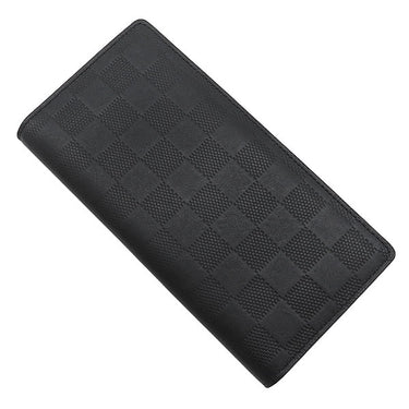 ルイヴィトン LOUIS VUITTON ポルトフォイユ ブラザ N63010 オニキス ダミエグラフィットキャンバス 長財布 マットシルバー金具 茶 二つ折り