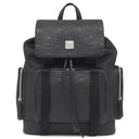 エムシーエム MCM ヴィセトス バックパック ブラック レザー リュック・デイパック シルバー金具 黒 エンボス 型押し ロゴ 総柄