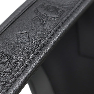 エムシーエム MCM ヴィセトス バックパック ブラック レザー リュック・デイパック シルバー金具 黒 エンボス 型押し ロゴ 総柄
