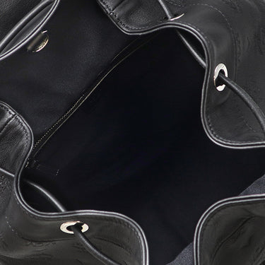 エムシーエム MCM ヴィセトス バックパック ブラック レザー リュック・デイパック シルバー金具 黒 エンボス 型押し ロゴ 総柄