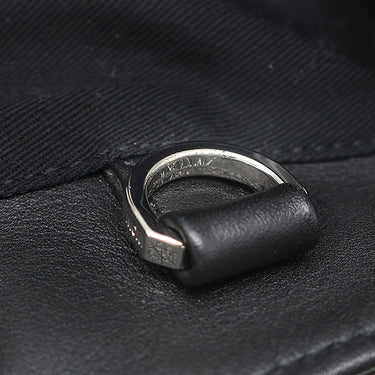 エムシーエム MCM ヴィセトス バックパック ブラック レザー リュック・デイパック シルバー金具 黒 エンボス 型押し ロゴ 総柄