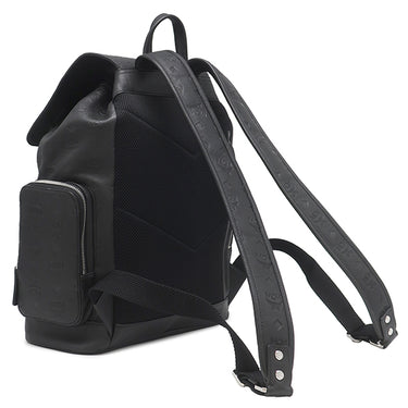 エムシーエム MCM ヴィセトス バックパック ブラック レザー リュック・デイパック シルバー金具 黒 エンボス 型押し ロゴ 総柄