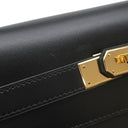 エルメス HERMES ケリー32 外縫い ブラック ボックスカーフ ハンドバッグ ゴールド金具 黒 ハンドバッグ ショルダー