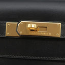 エルメス HERMES ケリー32 外縫い ブラック ボックスカーフ ハンドバッグ ゴールド金具 黒 ハンドバッグ ショルダー