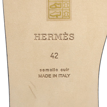 エルメス HERMES イズミール H041141Z ブラック カーフ #42 サンダル 新品 未使用 フラットサンダル ローエッジ