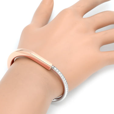 ティファニー Tiffany & Co ロックバングル スモール ローズゴールド×ホワイトゴールド K18PG K18WG ダイヤモンド ブレスレット T＆Co. 750 18K RG WG ダイヤモンド パヴェダイヤ