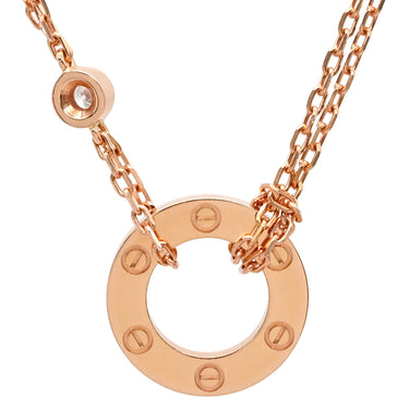 カルティエ Cartier ラブ サークル 2Pダイヤ B7224509 ピンクゴールド K18PG ダイヤモンド ネックレス 18金 750PG Wチェーン