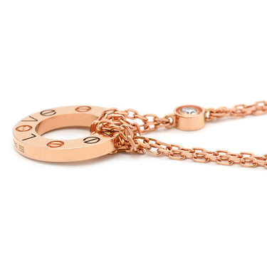 カルティエ Cartier ラブ サークル 2Pダイヤ B7224509 ピンクゴールド K18PG ダイヤモンド ネックレス 18金 750PG Wチェーン
