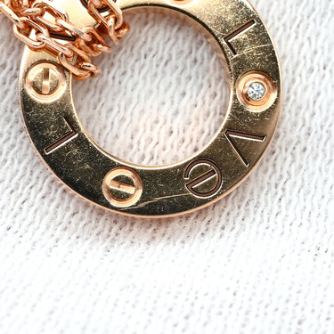 カルティエ Cartier ラブ サークル 2Pダイヤ B7224509 ピンクゴールド K18PG ダイヤモンド ネックレス 18金 750PG Wチェーン