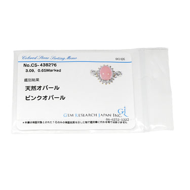イズミモード IZUMI MODE ピンクオパール ダイヤ プラチナシルバー×イエローゴールド Pt900 K18YG オパール ダイヤモンド リング 指輪 プラチナ 18K 750 YG コンビ 15号