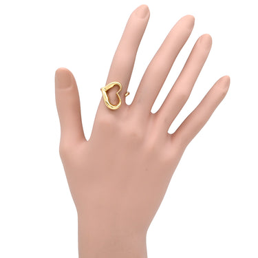 ティファニー Tiffany & Co オープンハート イエローゴールド K18YG リング 指輪 T＆Co. 750 750YG エルサ ペレッティ 10.5号
