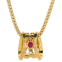 ランバン LANVIN デザインネックレス ピンク×イエローゴールド Pt900 ダイヤモンド 色石 ネックレス 18K 750 YG ピンク ダイヤ