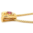 ランバン LANVIN デザインネックレス ピンク×イエローゴールド Pt900 ダイヤモンド 色石 ネックレス 18K 750 YG ピンク ダイヤ