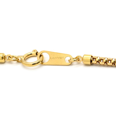 ランバン LANVIN デザインネックレス ピンク×イエローゴールド Pt900 ダイヤモンド 色石 ネックレス 18K 750 YG ピンク ダイヤ