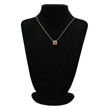 ランバン LANVIN デザインネックレス ピンク×イエローゴールド Pt900 ダイヤモンド 色石 ネックレス 18K 750 YG ピンク ダイヤ