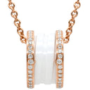 ブルガリ BVLGARI ビーゼロワン ダイヤ 350053 ピンクゴールド×ホワイト K18PG セラミック ダイヤモンド ネックレス B-zero1 Au750 18K 18金 白セラミック