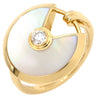 カルティエ Cartier アミュレット ドゥ カルティエ ホワイト×イエローゴールド K18YG ダイヤモンド マザーオブパール #50(JP10) リング 指輪 K18 マザーオブパール ダイヤモンド 7号
