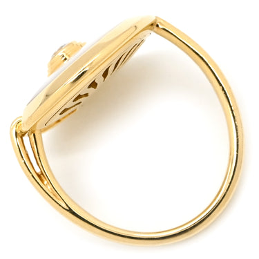 カルティエ Cartier アミュレット ドゥ カルティエ ホワイト×イエローゴールド K18YG ダイヤモンド マザーオブパール #50(JP10) リング 指輪 K18 マザーオブパール ダイヤモンド 7号